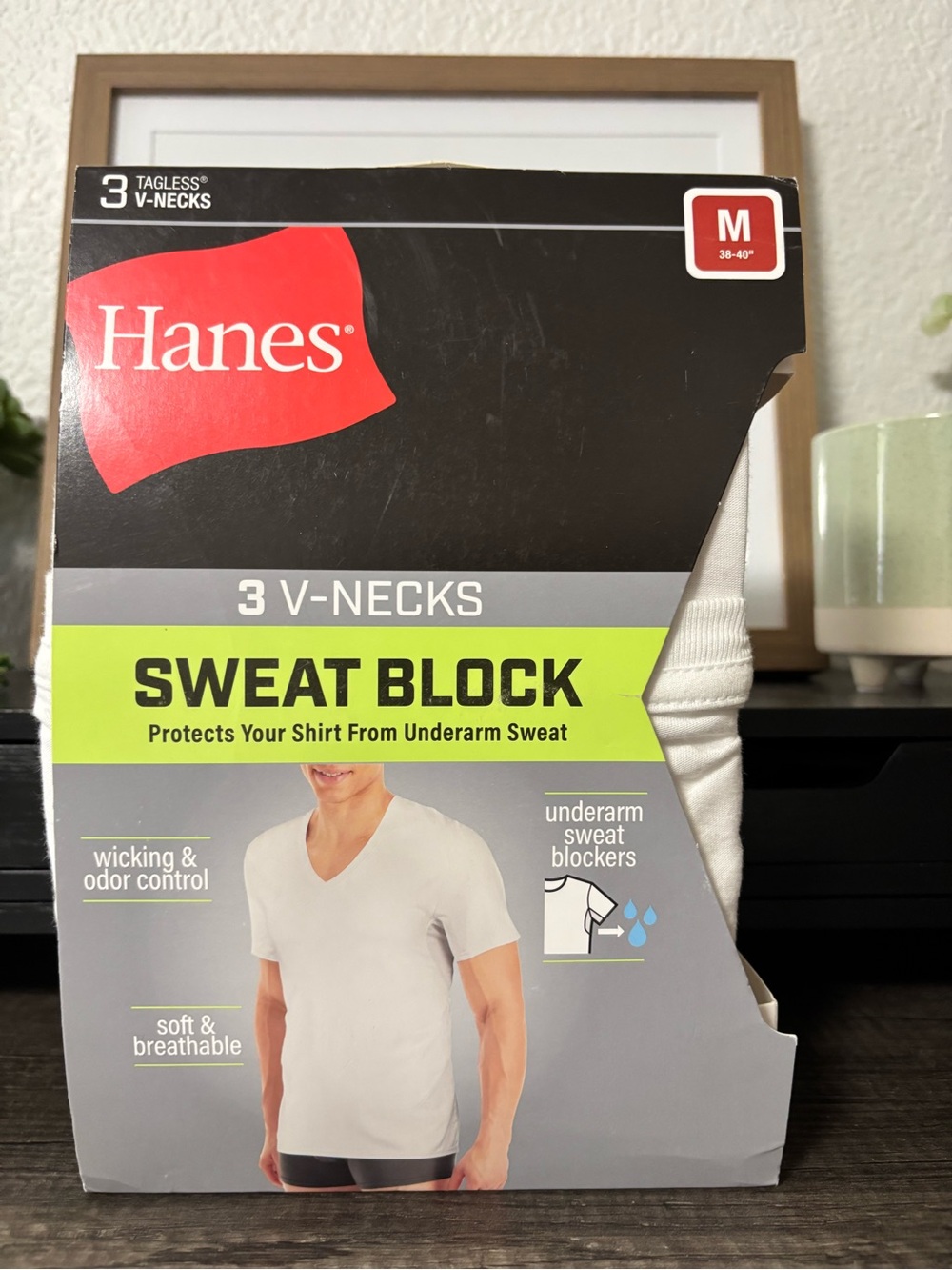 Hanes White V-Neck 3-Pack Shirts